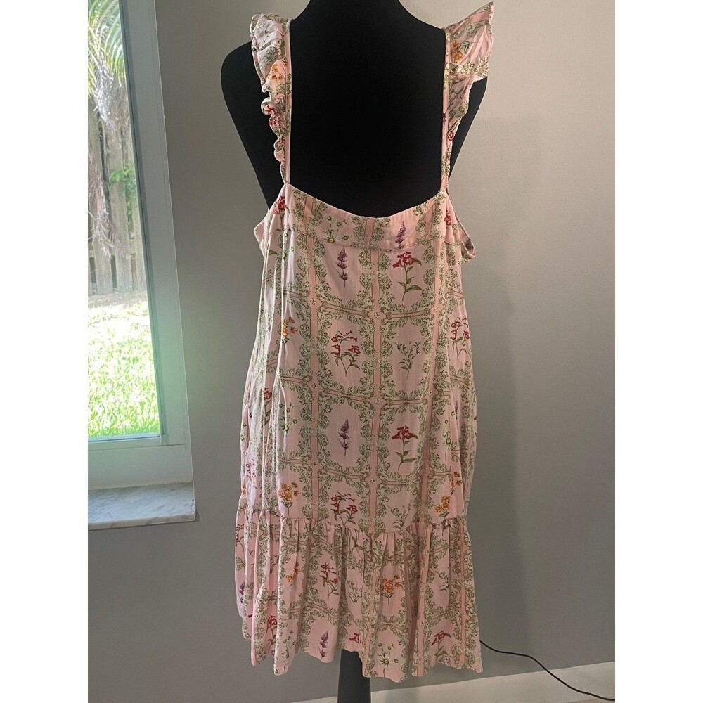 Agua Bendita X Target Sz 1X Floral Pink Sundress Ruffle Romantic Soft Comfy - Picture 5 of 7